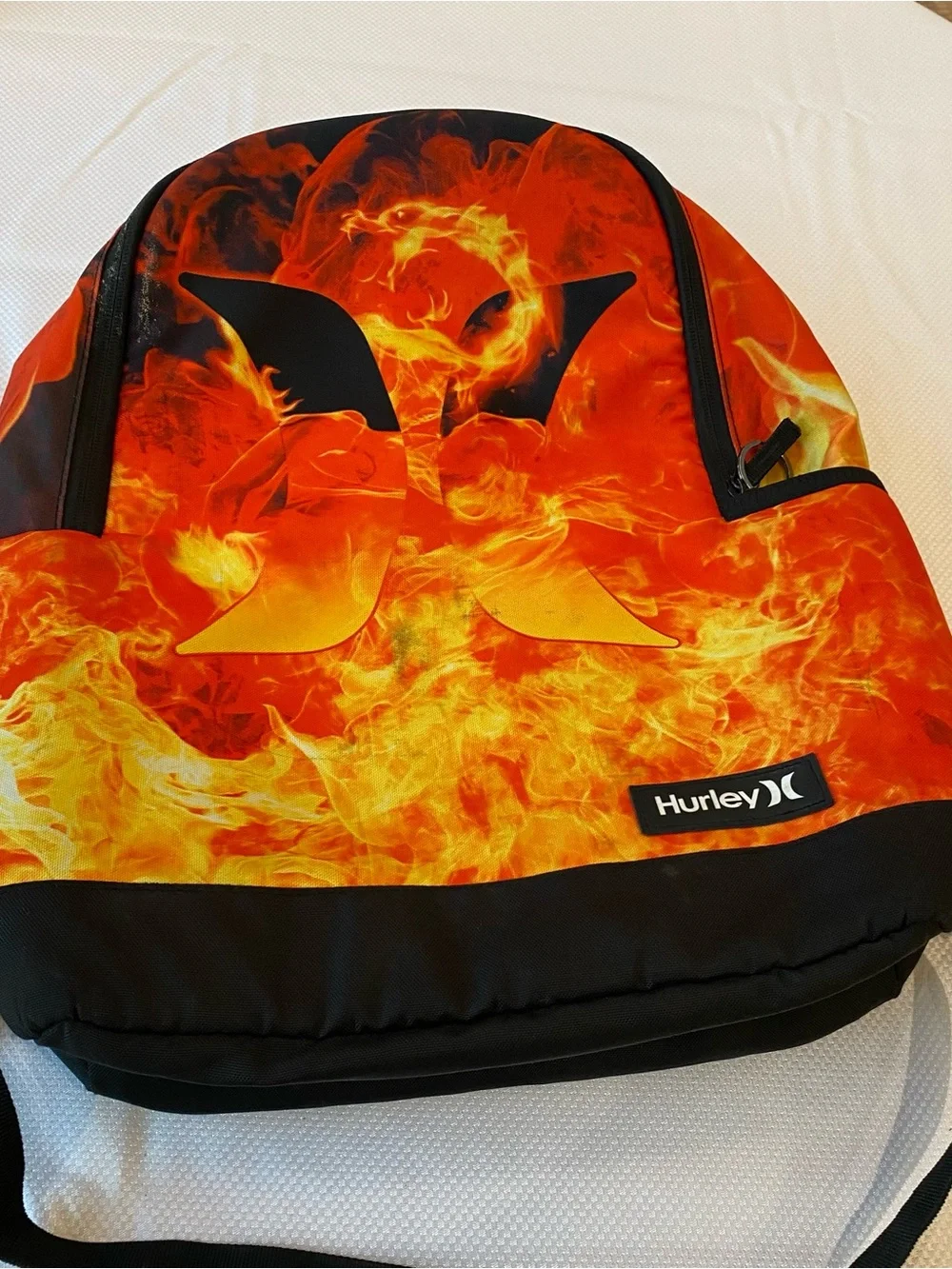 Hurley Flame Graphic Backpack - Red, Orange, Black